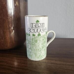 Enesco Small Irish Coffee Cup St Patricks Day Clover Detail Espresso Mug